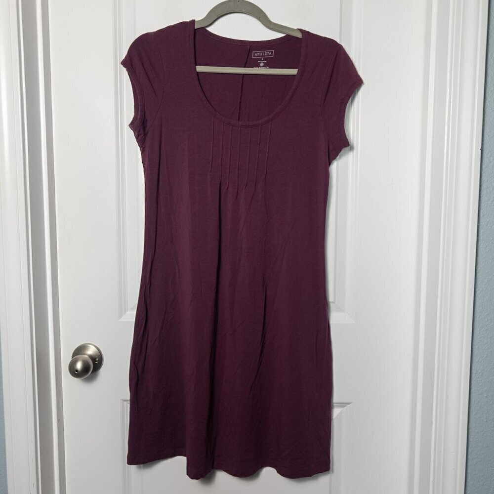 Athleta Modal T Shirt Dress - L Eggplant